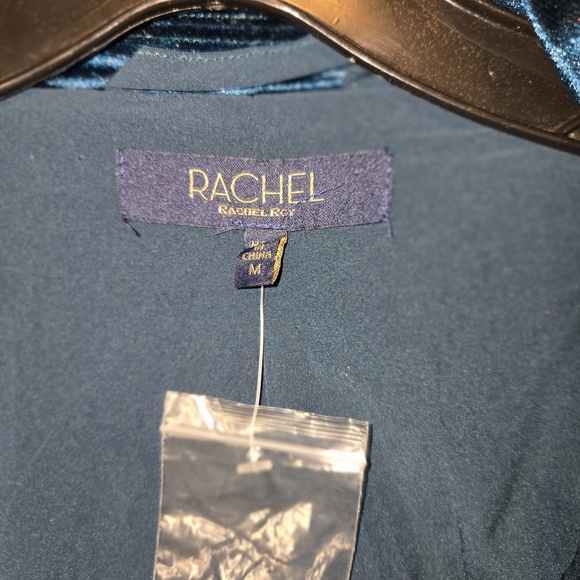 Elegant Blue Velvet Women's Blazer - Picture 4 of 5